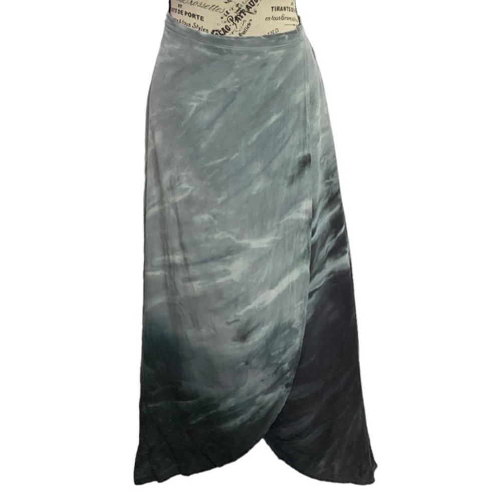 Cynthia Rowley Maxi Skirt 100% Silk High Low gray ambre women’s size small